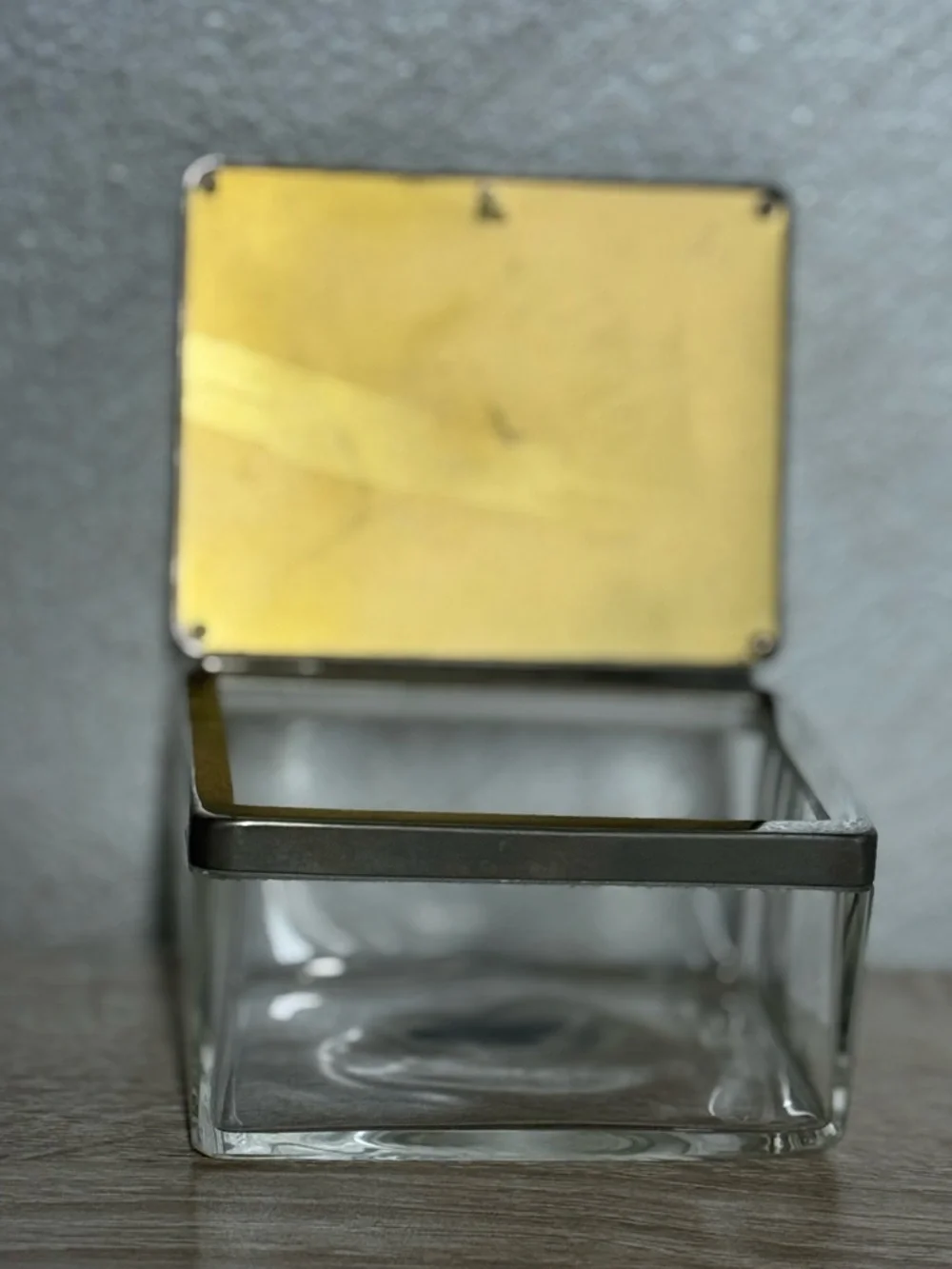Vintage German Glass Jewelry Box Starburst Lid Trinket Box